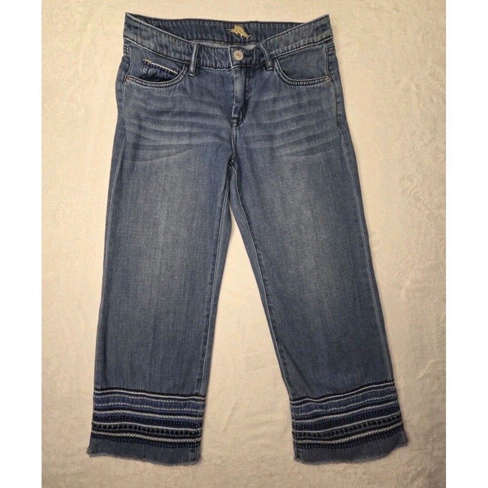 Tommy Bahama Jean Capri Embroidered Boyfriend Cropped Boyfriend 26 X 24